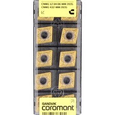 10 SANDVIK CNMG 120408-MM - Grade 2035 CNC Lathe Coated Carbide Turning Inserts