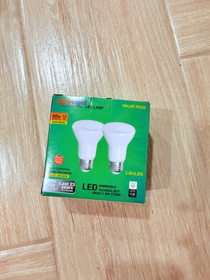 OptoLight LED Bulbs   50W Replacement   Soft White 2700K   2 Pack   Green Box