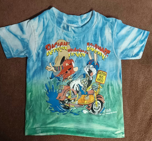 Vintage Warner Looney Tunes Tie Dye Bugs Bunny Yosemite Sam 95' Freeze T Shirt - Picture 1 of 6