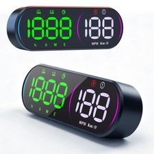 Car Hud Headup Display Speedometer Trip Time Distance Overspeed Warning Mph