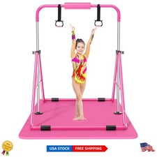 Kids Gymnastics Bar - Portable  Sturdy 35-51" Height Adjustment for Home Use