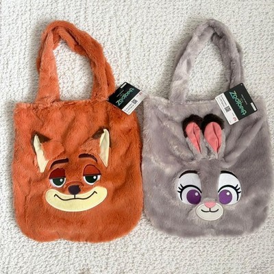 Zootopia Nick Judy Face Tote Bag Disney Character Accessories 12.6x14.2in