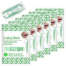 300 Count Orthodontic Flossers for Braces with Floss Dispenser, Braces Flosse...