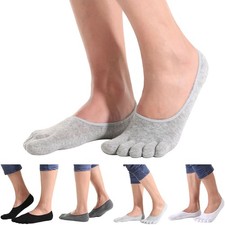 Soft Men Invisible Nonslip Five Finger Cotton Toe Socks Ankle