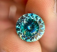 1.30 Ct Natural Blue Diamond Round Portuguese...