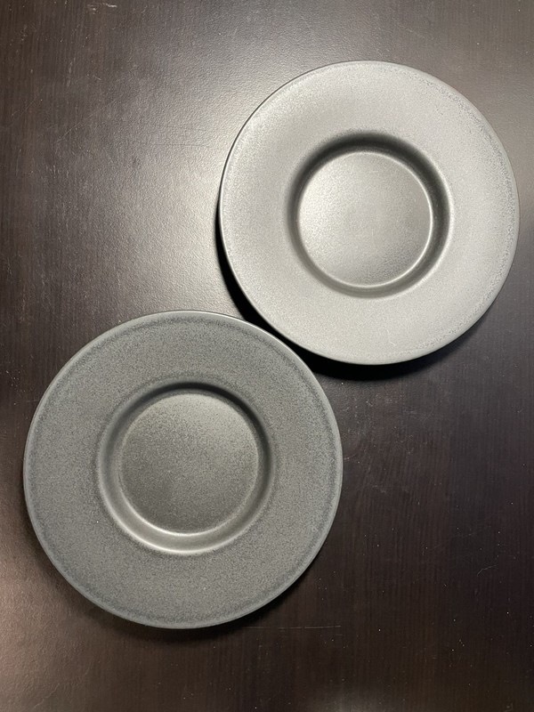 Calvin Klein Kohl Saucer 6.5” Black Grey Matte Swid Powel Stoneware, never used