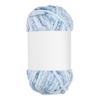 Samt Chenille Garn Dickes Flauschiges Klobiges Garn (Hellblau & Dunkelblau, 80M)