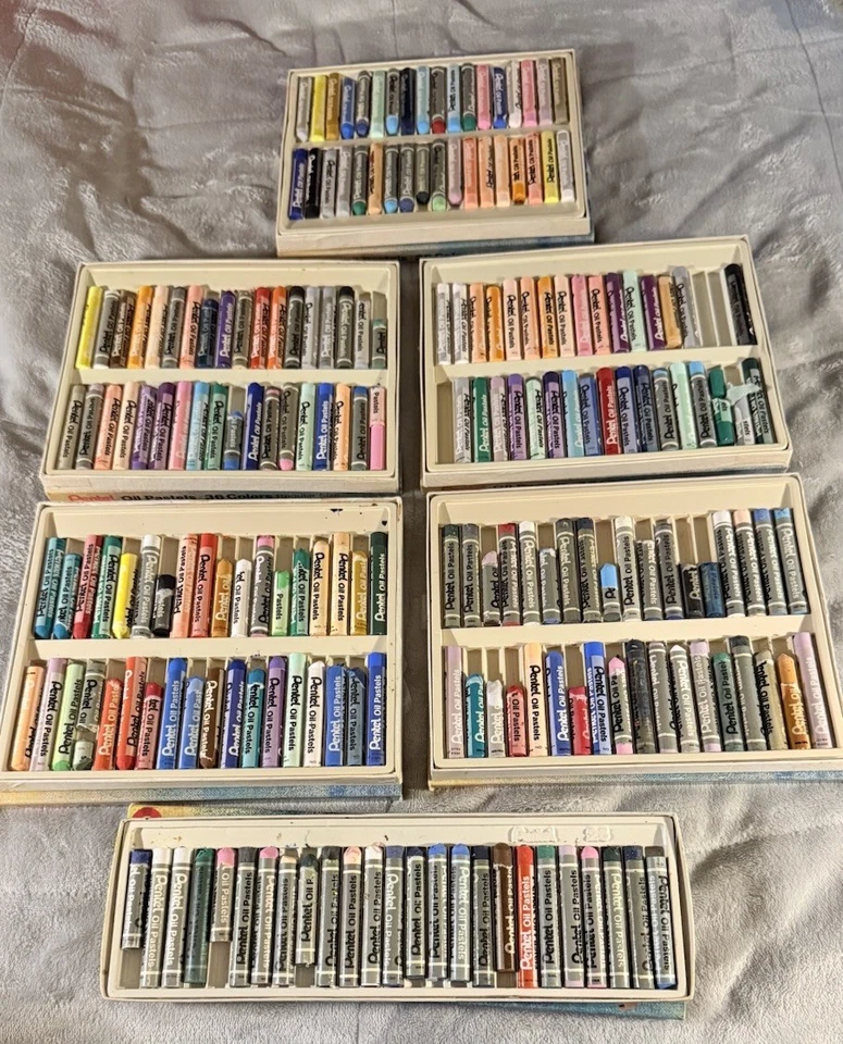 Lote De 5 Juegos De Arte De Colección Pentel Pasteles Al Óleo 36 Colores Más Uno 1 25 Set Gran Lote Foto 2 de 2