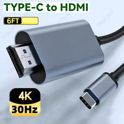 4K USB C Type C to HDMI Mirroring Cable HDTV Cord For Android iPhone17 16 15 Air