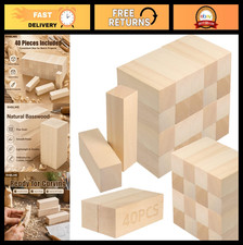 40 PCS Basswood Carving Blocks 4"x1"x1" Unfinished Wood for Beginners  Experts