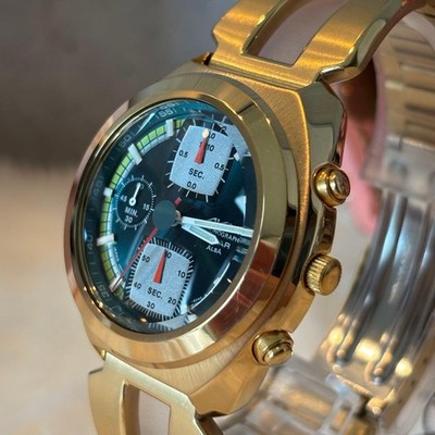 SEIKO ALBA AKA V657-6030 Green Chronograph Quartz Mens Watch