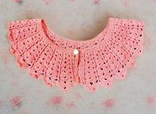 Unique Vintage Hand Crocheted Detachable Collar In A Beautiful Pink Color Cotton
