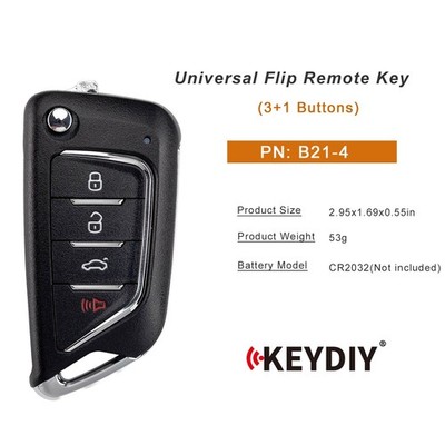 10PCS KEYDIY KD B21-4 Universal Flip Remote Key 3+1 Buttons Knife Type