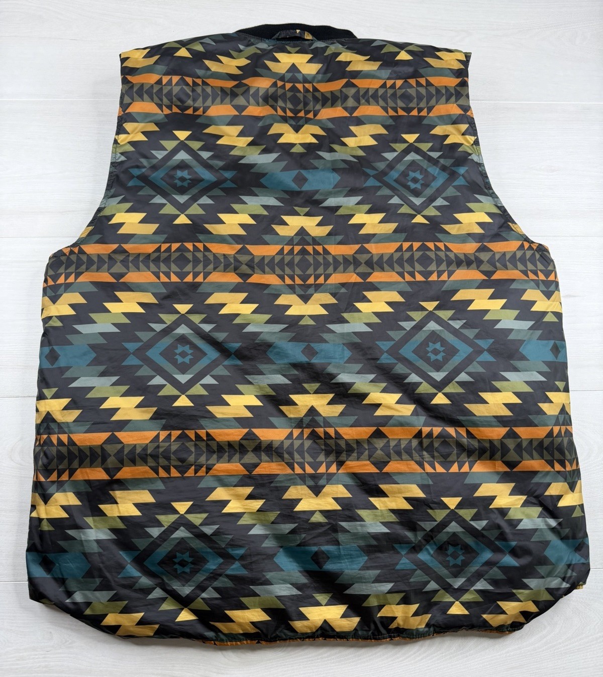 Pendleton Down Puffer Vest Aztec Print Reversible… - image 5
