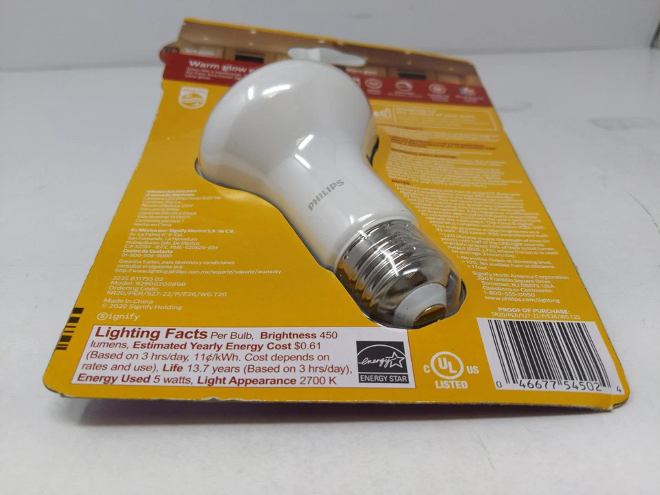 Philips Led Dimmable R20 Flood Light Bulb With Warm Glow Effect: Soft White X1 - Image 3 of 4