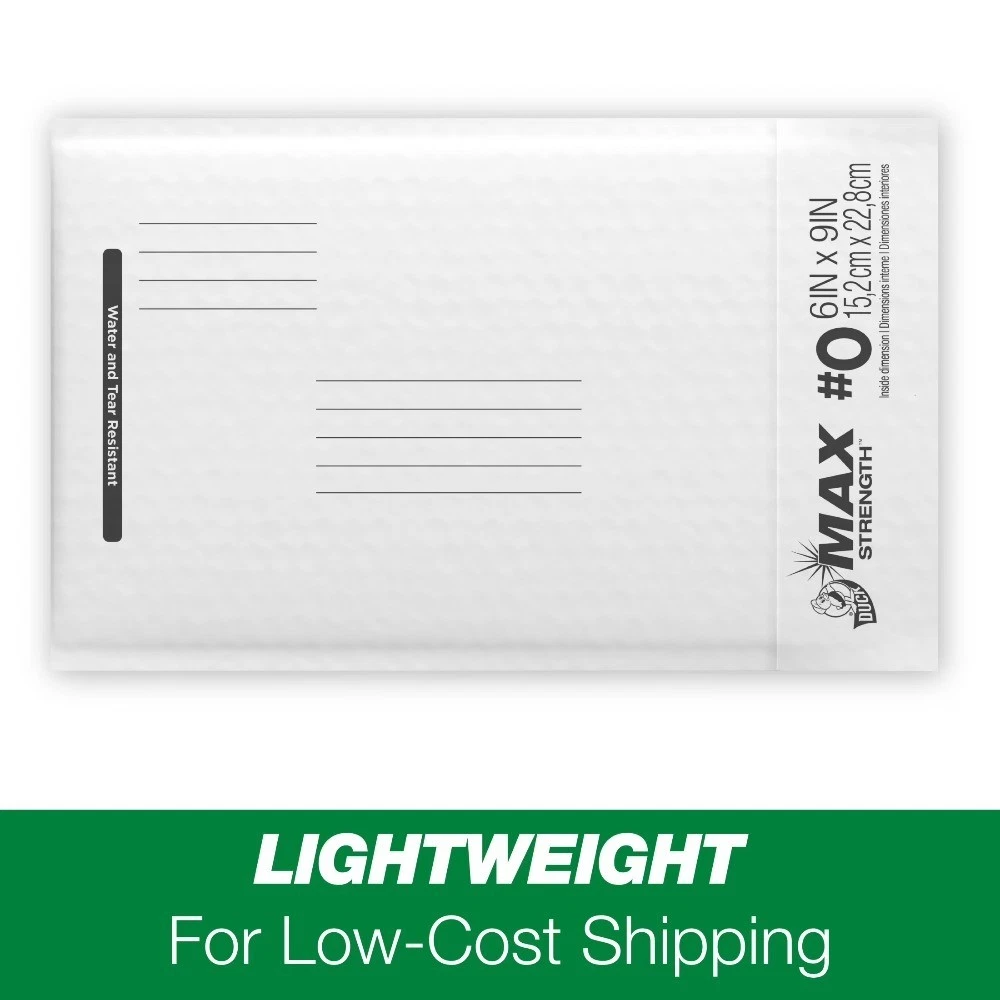 Max Strength Self-Sealing Poly Bubble Mailer #0, 6 x 9, Solid White, 25 - thumbnail 5