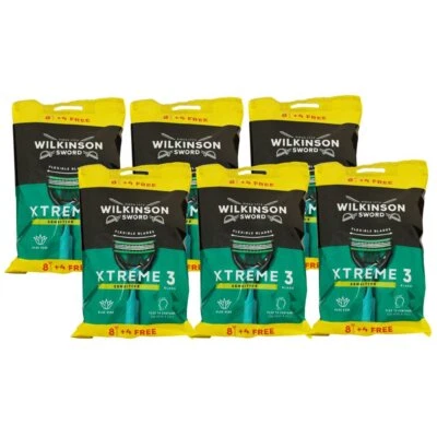 Wilkinson Sword Xtreme 3 Sensitive Comfort 6 x 12 Stück Rasierapparat 8 + 4 Set