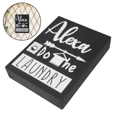  Do The Laundry Box-Schild, Wäscheraum-Buchstabe, Holzblock-Dekoration, lustige
