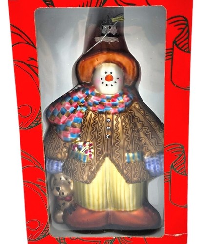 Kurt Adler Vidrio Soplado Papá Noel Mundo Muñeco de Nieve Perro Adorno De Colección Nuevo En Caja - Imagen 3 de 4