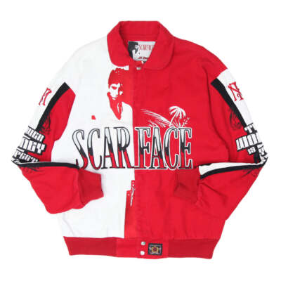 希少 00s JH Design SCARFACE レーシング ジャケット XL Vintage JH Design Scarface Racing Jacket Men's Small Red