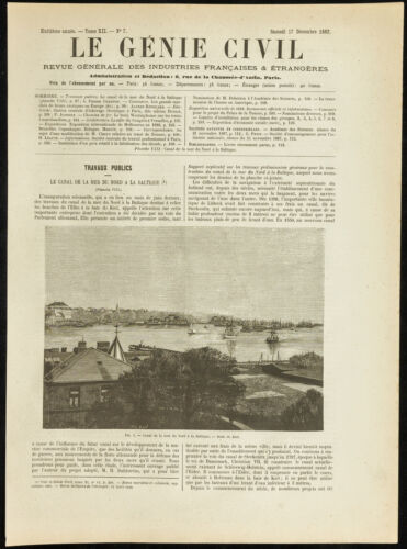 1887 - Canal from the North Sea to the Baltic - Kiel Harbour - Civil Engineering - Picture 1 of 3