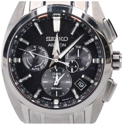Seiko Astron SBXC067 GPS Day Date Titanium Black Slv 20Bar Solar