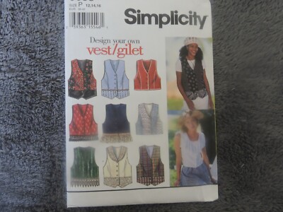 Vest Patterns, Sizes listed, You Pick, Read The Listing