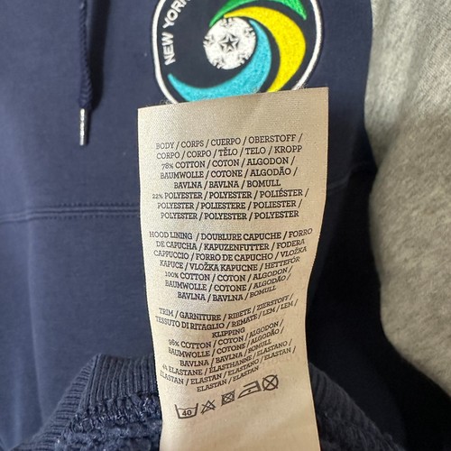 New York Cosmos Umbro Hoodie Sweatshirt Navy Heather Gray Soccer Men's Small - Picture 4 of 5