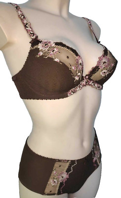 Felina Conturelle 80688 Bügel BH Gr.75C UK34C Chocolate / Rose + Slip S Gr.38