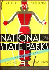 National and State Parks 1934 WPA Vintage Poster Print Retro Style Home Wall Art