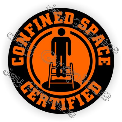 3pcs Confined Space Certified Hard Hat Stickers Decals Helmet Confine Laborer
