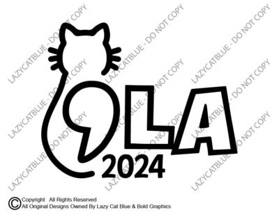 Comma La Decal Sticker Kamala Harris 2024 With Her Vote Blue USA Cat Lady Walz