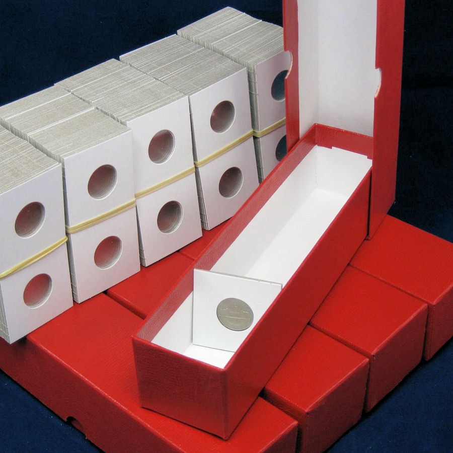 500 Cardboard 2x2 Mylar Coin Holders for Nickels 21.2mm with 5 Storage