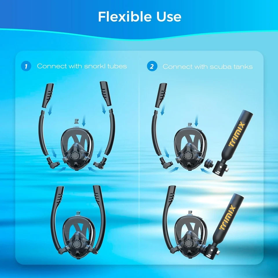 Trimix Mini 0.5L-6-10Mins Scuba Diving Lung Tank with Snorkeling mask Cylinder - Image 3 of 4