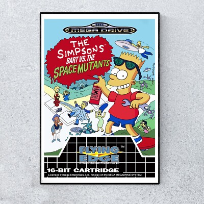 The Simpsons Bart Vs The Space Mutants Sega Mega Drive Genesis Gaming A4 Poster