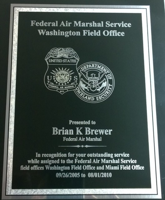 Federal Air Marshal Service Plaque Recognition Award | eBay