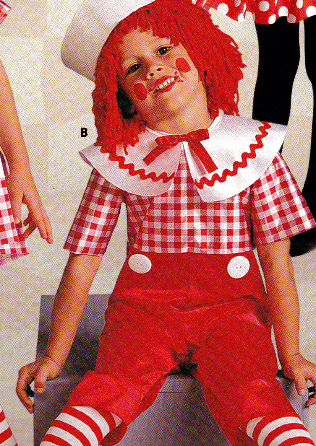 SAOLA Costume bambola raggedy ragazzo rosso bianco danza CALZINI E PARRUCCA OMAGGIO solo taglie bambino