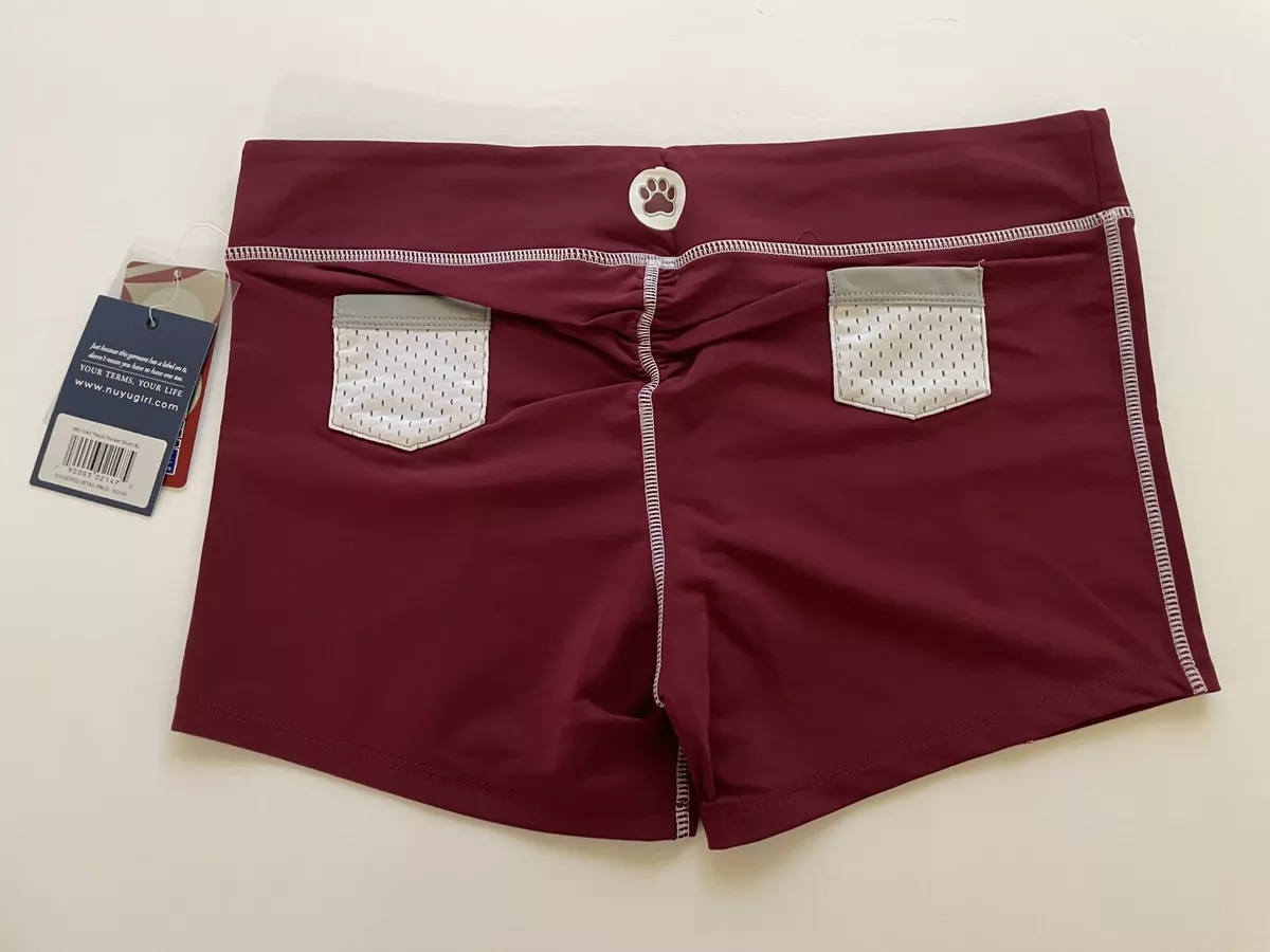 Mississippi State Bulldogs Womens XL Booty Shorts Volleyball NEW Maroon  Spandex