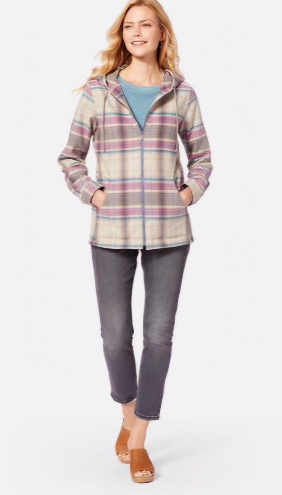 $179 Pendleton TM180 Wool Multi Plaid Stripe Full… - image 2