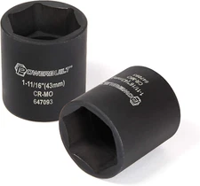 Powerbuilt Dodge Spindle Nut Socket, 1/2 Inch Drive 6 Point, 1-11/16 Inch, 4X4 P