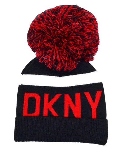 Logo Stadium Pom pom Beanie Hat Black 