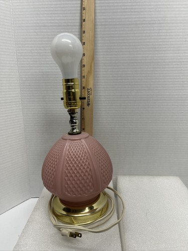 Vintage Leviton Pink Glass Lamp 14" Tall - Tested Works - Picture 2 of 7