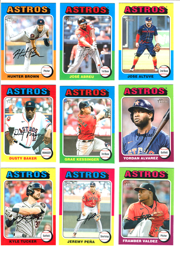2024 Topps Heritage Baseball Houston Astros Team Set (12) Base Cards +++WOW+++ - Picture 2 of 6