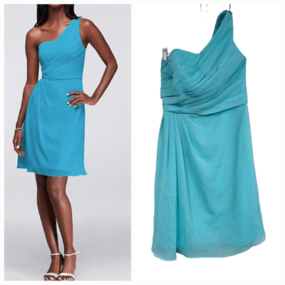 aqua blue short bridesmaid dresses A-Line/Princess V-Neck Short Sleeves Chiffon Bridesmaid Dresses with Split Side & Pockets Aqua Blue