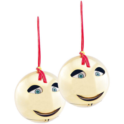 infactory 2er-Set singende und sprechende Weihnachtsbaumkugeln, Ø 10 cm