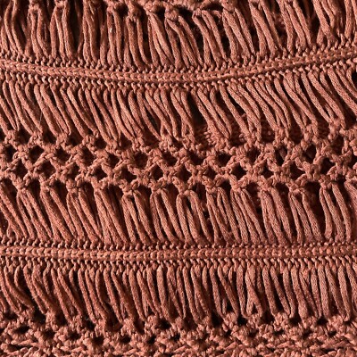 Forever 21 Womens Crochet Tank Top Small Brown Rust Boho Hippie