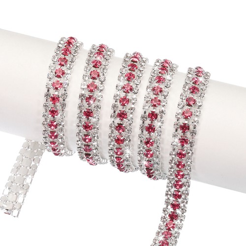 PATIKIL 6 Yards Chaîne Strass Rouleau, 3 Rangs Cristal Chaîne