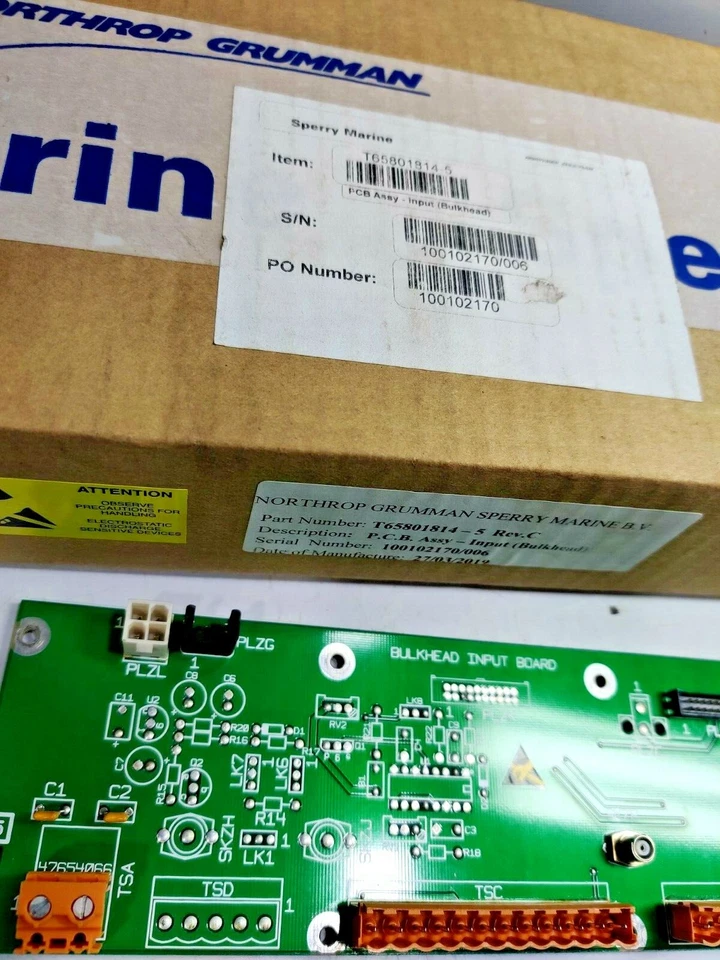 Northrop Grumman Sperry Marine T65801814-5 Rev.C PCB Assy. Input (Bulkhead) - Image 3 of 3