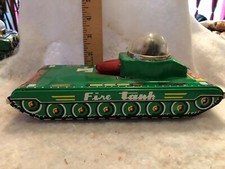 vintage space toy FRICTION OPERATED FIRE TANK WORKS WELL AND GREAT CONDITION.