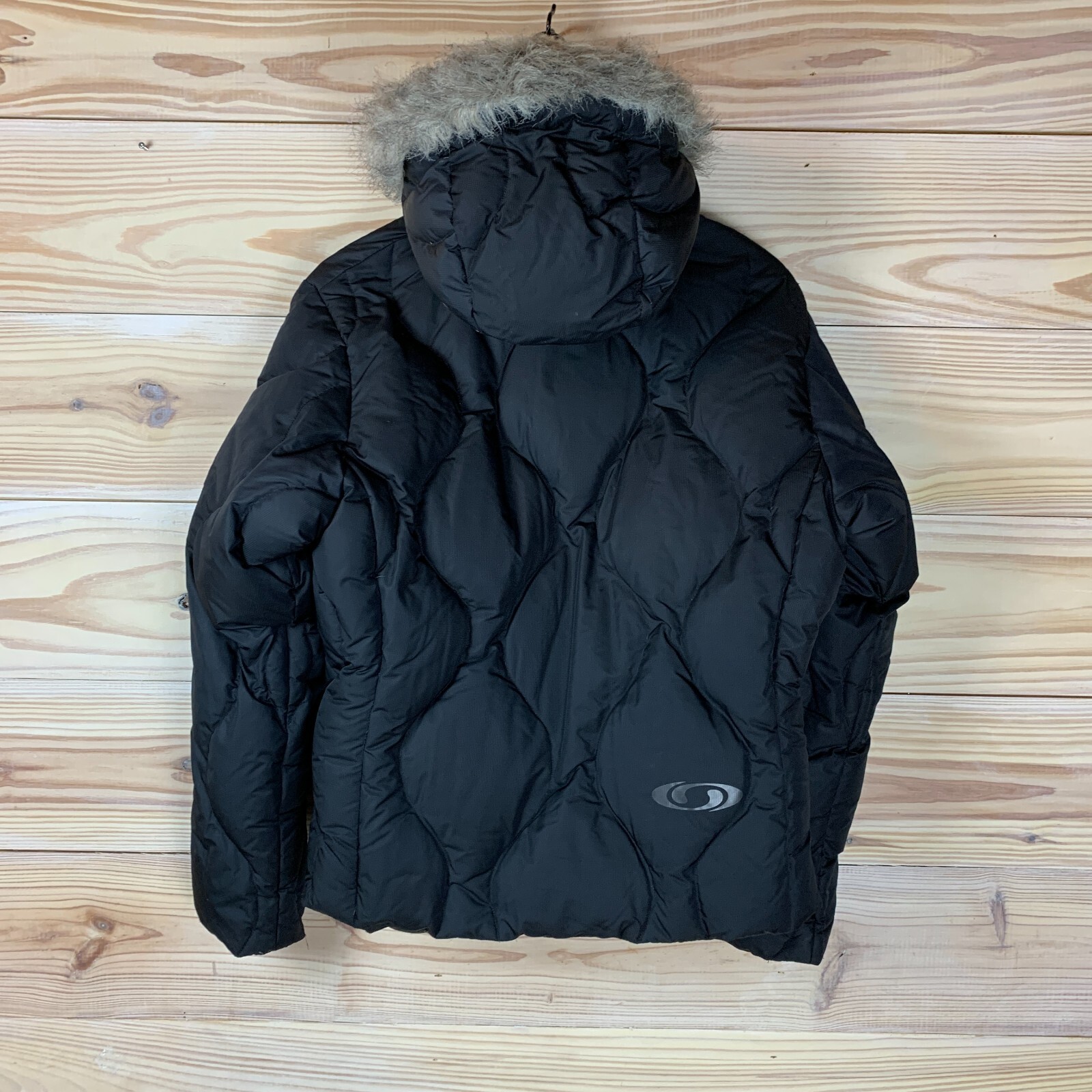 Salomon Puffer Jacket donna media 450 piumino crop con cappuccio zip intera sci neve